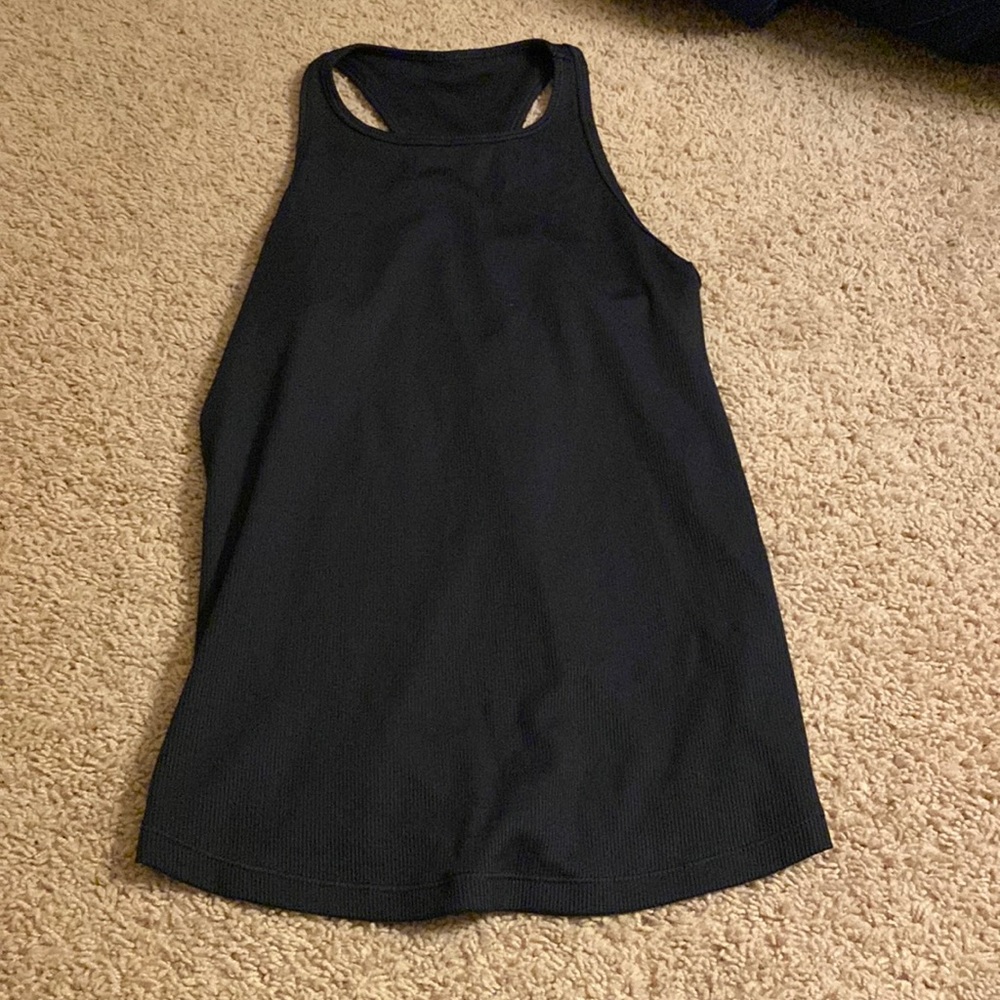 ribbed high neck racer back